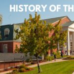 white text "HISTORY OF THE SUB" on image of the Student Union Building on UNB's campus