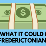 black text on blue background "UBI-WHAT IT COULD MEAN FOR FREDERICTONIANS"